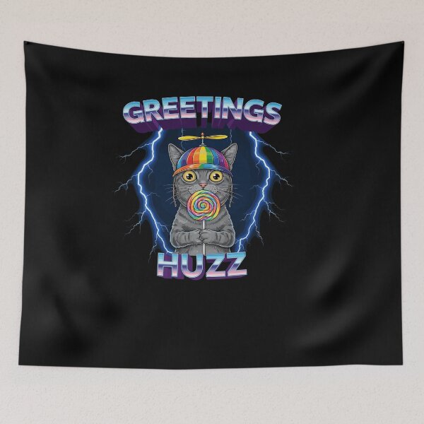 Item preview, Lollipop Cat Meme Greetings Huzz Funny Silly Cats Humor designed and sold by Dressed For  Duty.
