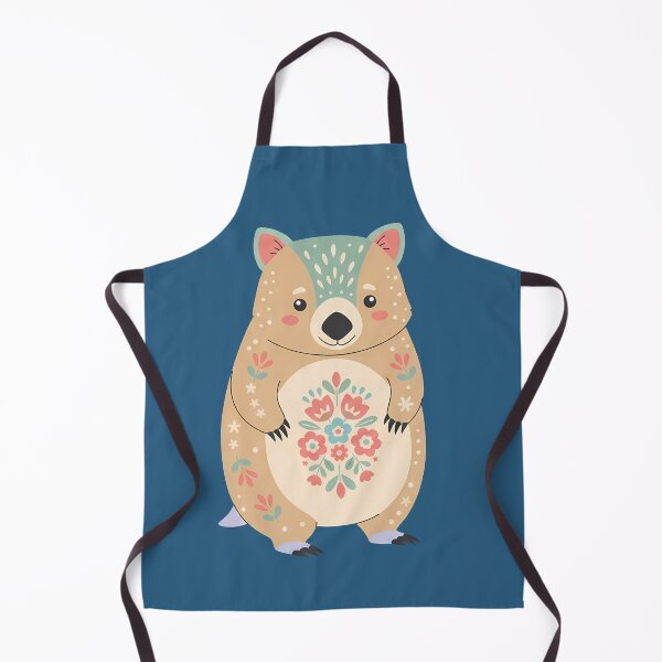 Item preview, Cute Floral Folk Art Wombat – Scandinavian Folk Art by heidiannemorris © designed and sold by FOLK ART FUSION by heidiannemorris.