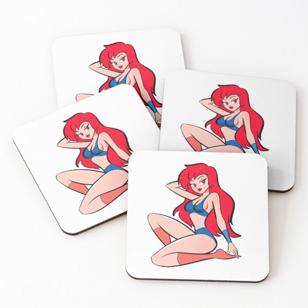 Item preview, Redheaded Pin-Up in Blue Bikini - Retro Comic Style designed and sold by heeydraws.
