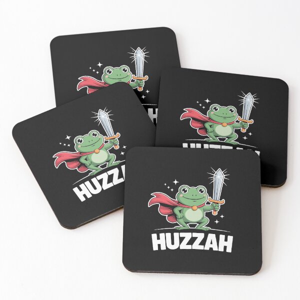 Item preview, Huzzah Frog Knight Funny Sword Meme Quote designed and sold by Dressed For  Duty.