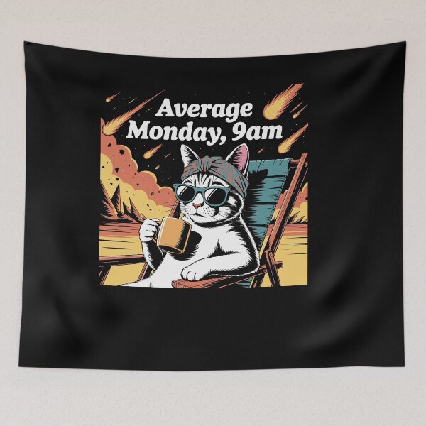 Item preview, Cat Meme Average Monday 9AM Funny Sarcastic Back to Work designed and sold by Dressed For  Duty.