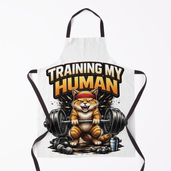 Item preview, Training My Human Funny Cat Gym Workout Fitness Lover Cute Cat Lifting Design designed and sold by Nixora.