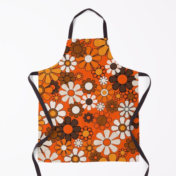 Item preview, Retro 70s Floral Pattern Groovy Garden Flowers in Orange and Brown designed and sold by kierkegaard.