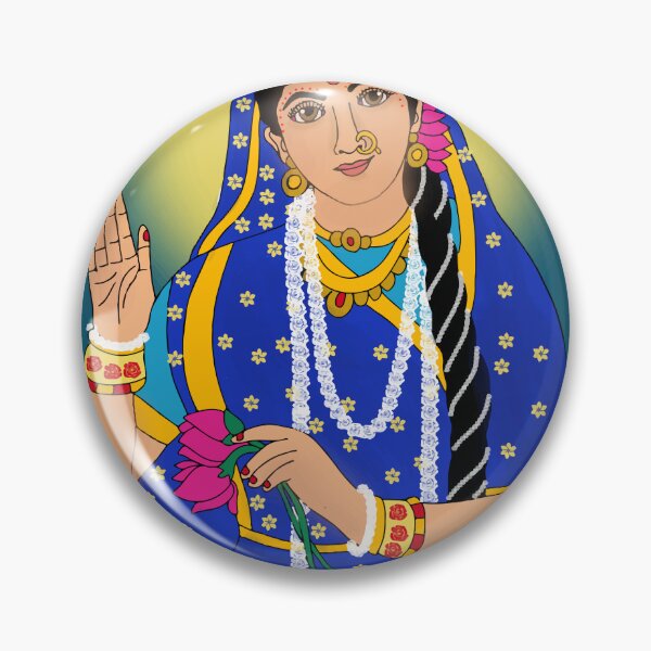Item preview, Goddess Radha Drawing – Divine Hindu Devotional Art Illustration designed and sold by Harshit_Digital_Arts.