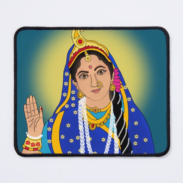 Item preview, Goddess Radha Drawing – Divine Hindu Devotional Art Illustration designed and sold by Harshit_Digital_Arts.