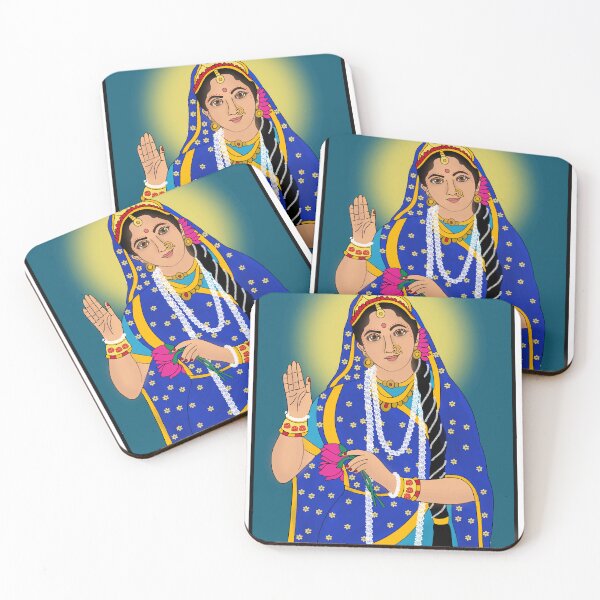 Item preview, Goddess Radha Drawing – Divine Hindu Devotional Art Illustration designed and sold by Harshit_Digital_Arts.