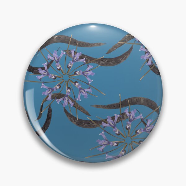 Item preview, Honey Locust Horizontal Stripes with First Spring Flower Radials on Blue designed and sold by Digitalmyth's Designs.