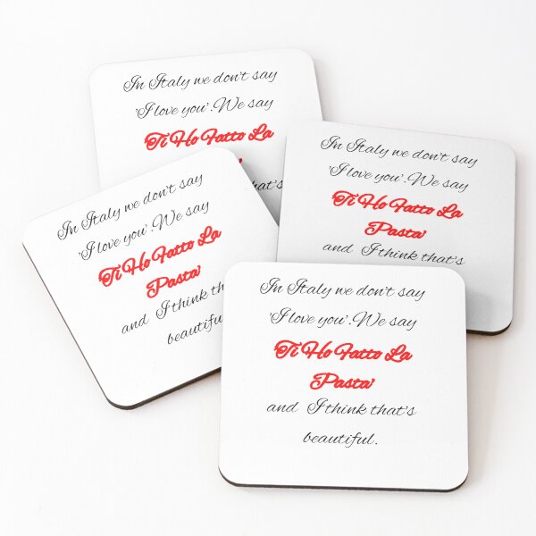Item preview, In Italy We Don't Say I Love You (Ti Ho Fatto La Pasta) Red Accent Quote designed and sold by TheItaliandilemma.
