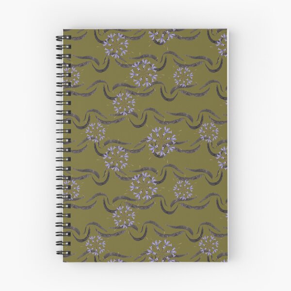 Item preview, Honey Locust Horizontal Stripes with First Spring Flower Radials on Olive designed and sold by Digitalmyth's Designs.