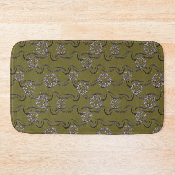 Item preview, Honey Locust Horizontal Stripes with First Spring Flower Radials on Olive designed and sold by Digitalmyth's Designs.