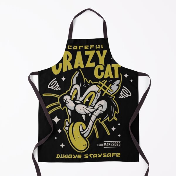 Item preview, Be Careful Crazy Cat - Retro Vintage Mascot designed and sold by GenZFashion000.