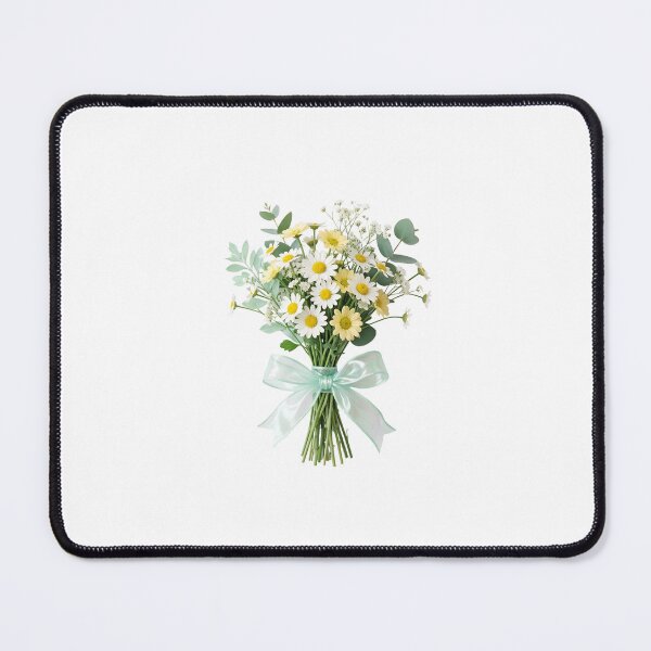 Item preview, Elegant Spring Daisy Bouquet With Mint Ribbon designed and sold by TheStickerGuide.