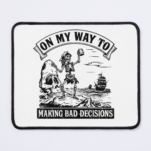 Item preview, On My Way To Making Bad Decisions Pirate Skeleton Shirt designed and sold by LunaMagicStudio.