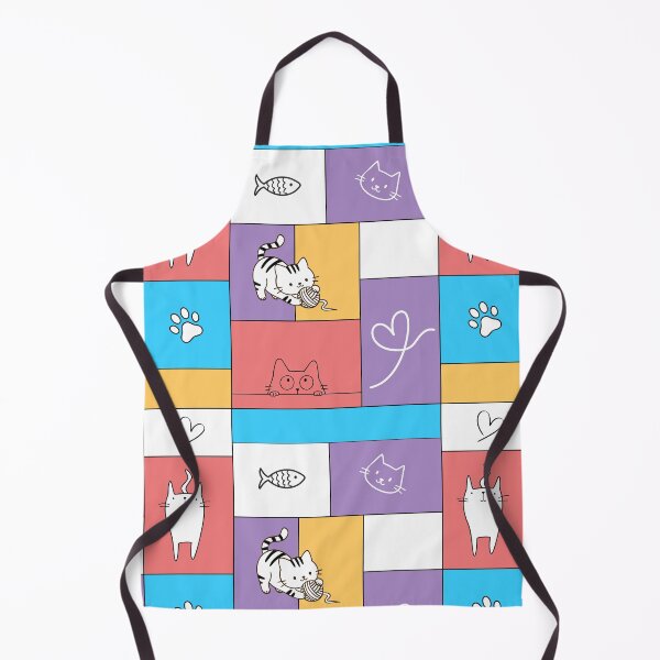 Item preview, Cat motifs, paw print, heart, fish in colorful paint boxes designed and sold by angel-cat-22.