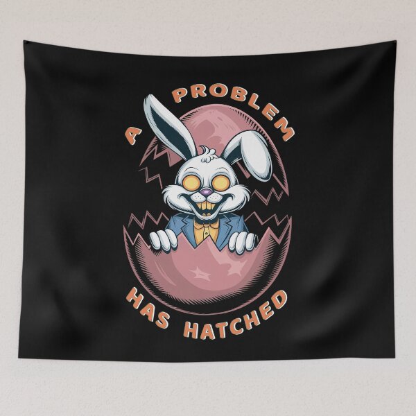 Item preview, Evil Easter Bunny Hatching from Egg – Creepy Horror Bunny Design designed and sold by Art-Arcade6.