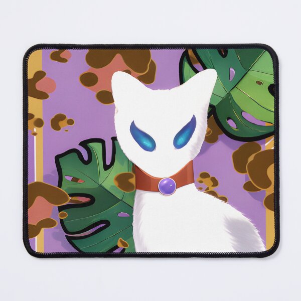 Item preview, Mystic White Cat with Monstera Leaves designed and sold by Artondra Hall.