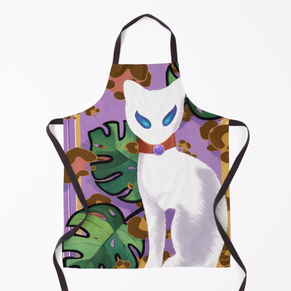 Item preview, Mystic White Cat with Monstera Leaves designed and sold by Artondra Hall.