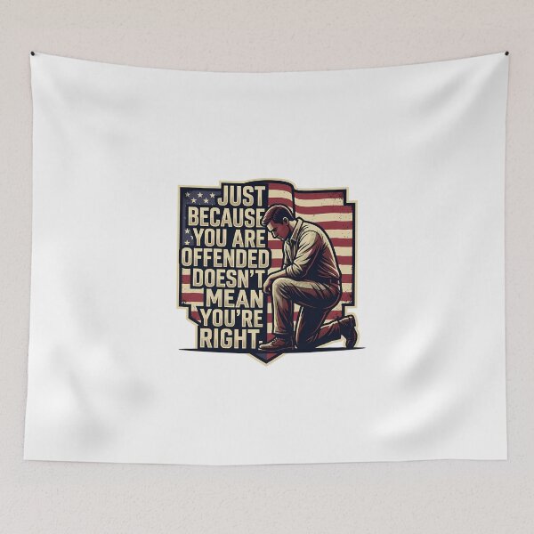 Item preview, Offended Doesn't Mean Right Patriotic American Flag designed and sold by chattsuede.