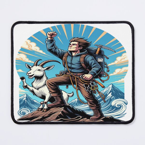 Item preview, Mountain Climber Hero Shirt – Funny Goat Hiking Adventure Design – Outdoor Explorer Graphic T-Shirt & Sticker designed and sold by Sushikidsntod.
