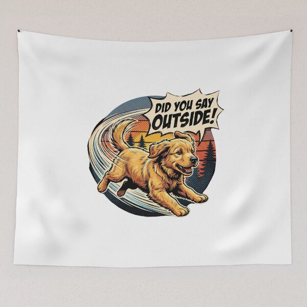 Item preview, Golden Retriever Did You Say Outside Adventure designed and sold by chattsuede.