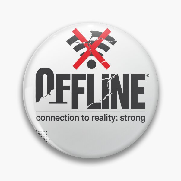 Item preview, OFFLINE Brutalist Typography Broken WiFi Icon Digital Detox Bold Graphic Design designed and sold by Dejbar.