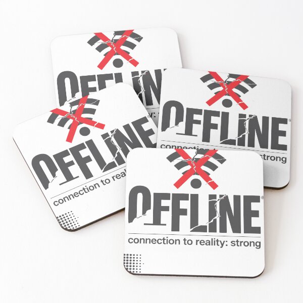 Item preview, OFFLINE Brutalist Typography Broken WiFi Icon Digital Detox Bold Graphic Design designed and sold by Dejbar.
