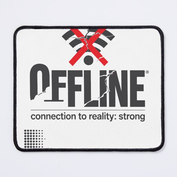 Item preview, OFFLINE Brutalist Typography Broken WiFi Icon Digital Detox Bold Graphic Design designed and sold by Dejbar.