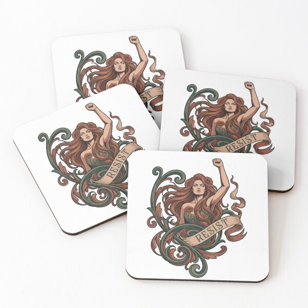 Item preview, Art Nouveau Resist Feminist Woman with Poppies designed and sold by chattsuede.