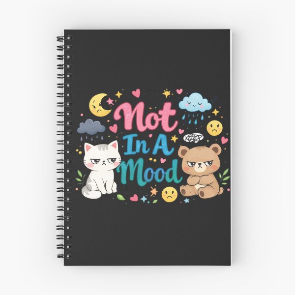 Item preview, Not In A Mood Cute Cat & Bear Funny Moody Quote Kawaii Aesthetic Design designed and sold by Sanika arts .