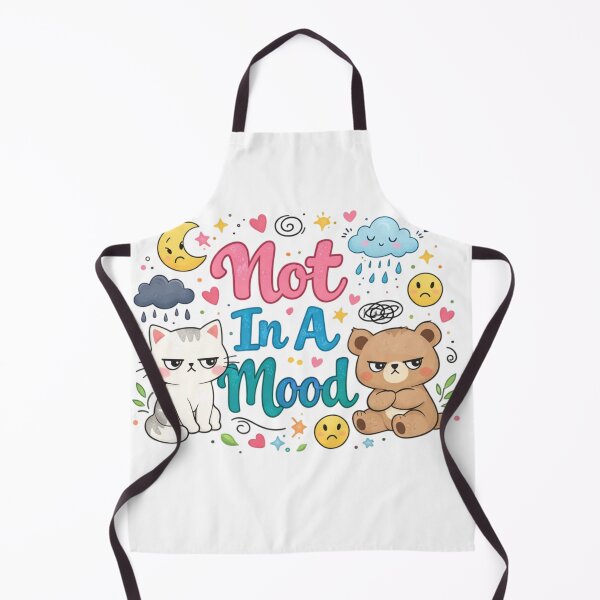Item preview, Not In A Mood Cute Cat & Bear Funny Moody Quote Kawaii Aesthetic Design designed and sold by Sanika arts .