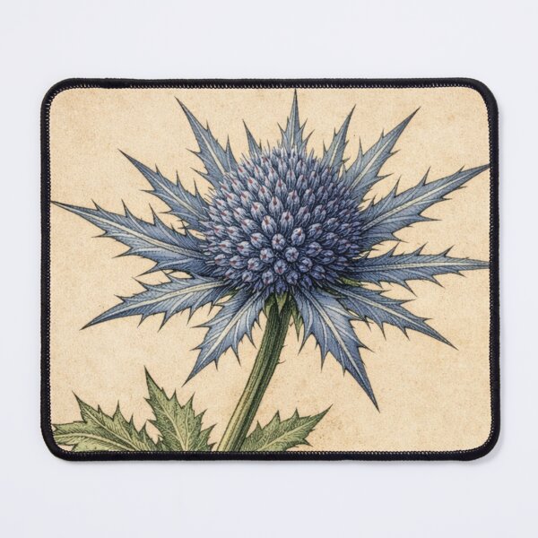 Item preview, Vintage Blue Thistle Botanical Illustration – Antique Eryngium Flower Print Rustic Wildflower Art designed and sold by Darlin8888.