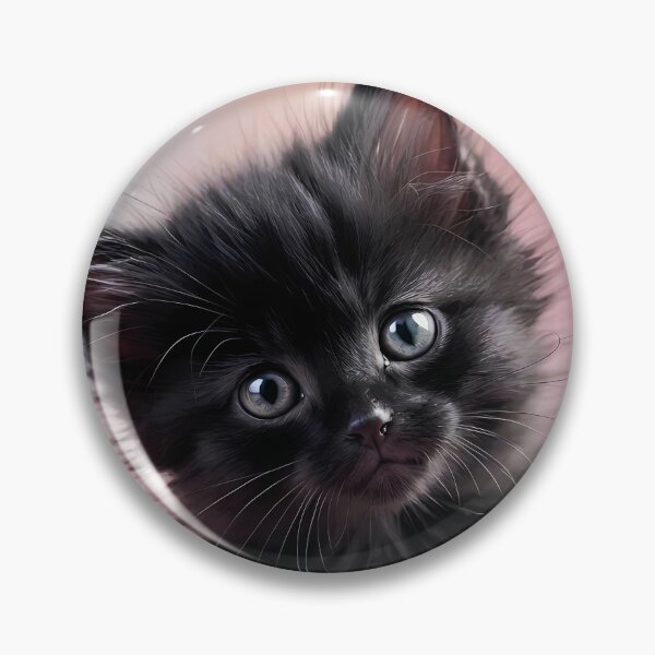 Item preview, Curious Black Kitten Portrait - Hyper-Realistic Macro designed and sold by Art-Inspir-AI.