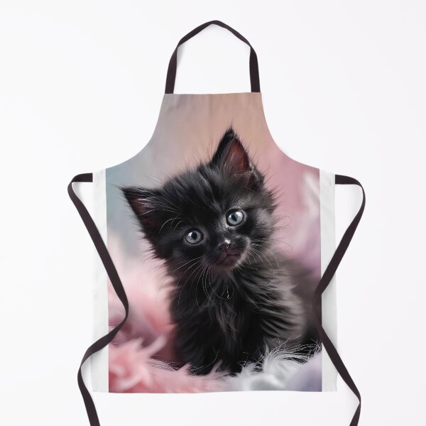 Item preview, Curious Black Kitten Portrait - Hyper-Realistic Macro designed and sold by Art-Inspir-AI.