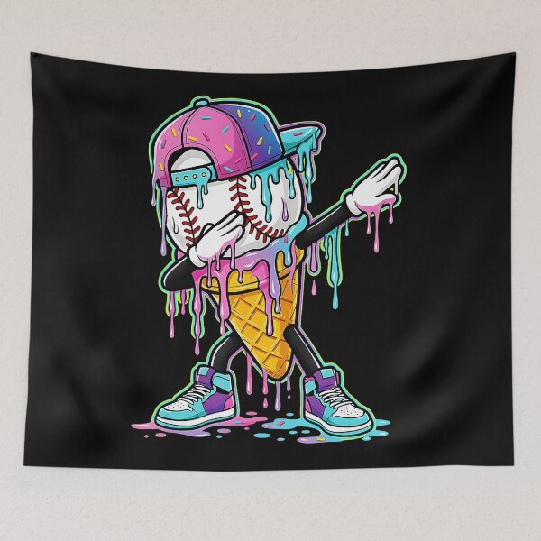 Item preview, Dripping Baseball Graphic Melting Drip Sports Style  designed and sold by miaa-artistshop.