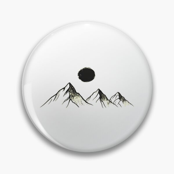 Item preview, Minimalist Mountain Line Art – Modern Nature Illustration with Sun/Moon Symbol designed and sold by Bright Nest Studio.