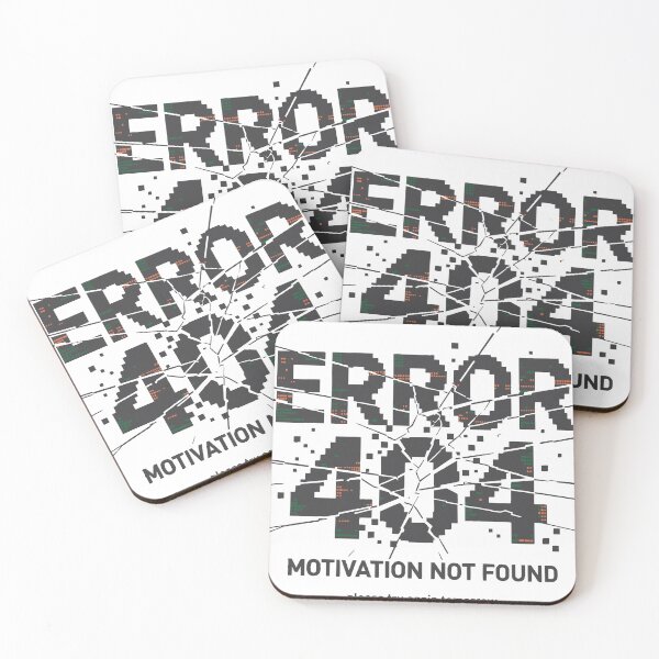 Item preview, Error 404 Motivation Not Found Glitch Effect Digital Display Typography Humor Design designed and sold by Dejbar.