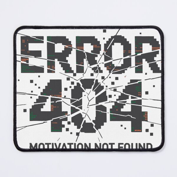 Item preview, Error 404 Motivation Not Found Glitch Effect Digital Display Typography Humor Design designed and sold by Dejbar.