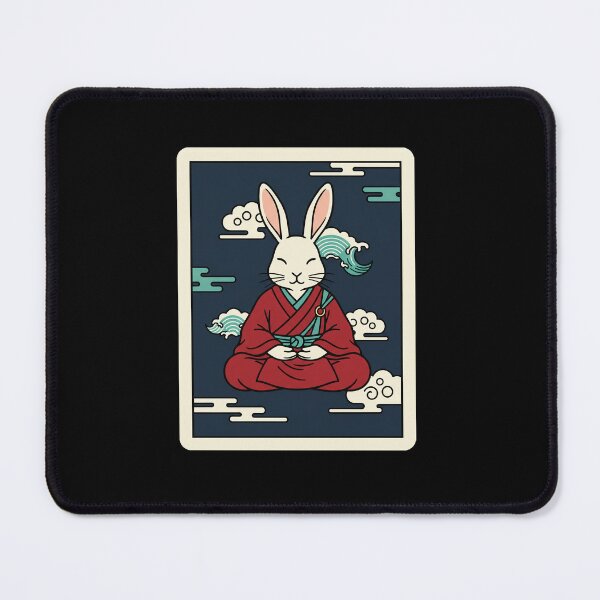 Item preview, Meditating Rabbit Zen Cartoon Calm Japanese Style designed and sold by JordynLadukeg65.