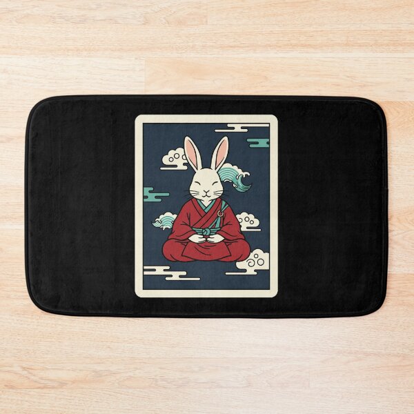 Item preview, Meditating Rabbit Zen Cartoon Calm Japanese Style  designed and sold by JordynLadukeg65.