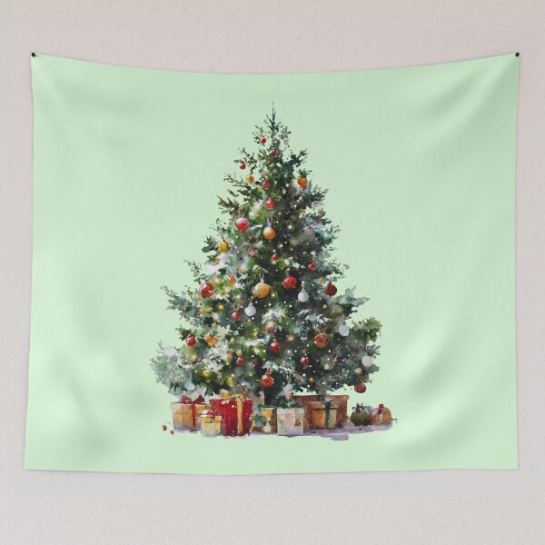Item preview, Festive Tree Watercolor designed and sold by bubblyrainbow.