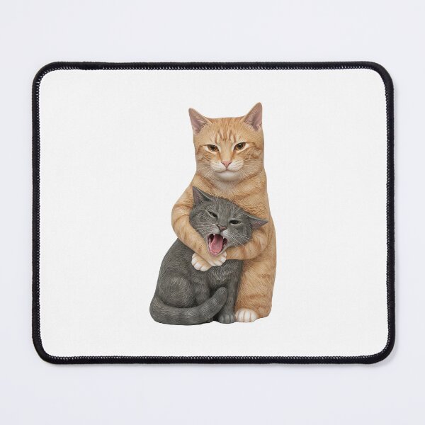 Item preview, Funny Meme Light Orange Cat Standing Upright Wrapping Gray Cat, Fighting Cat Memes designed and sold by Denisemichels.