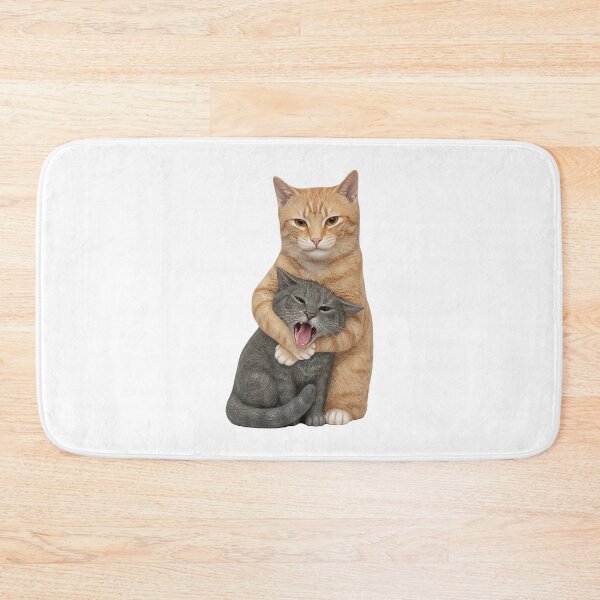Item preview, Funny Meme Light Orange Cat Standing Upright Wrapping Gray Cat, Fighting Cat Memes designed and sold by Denisemichels.