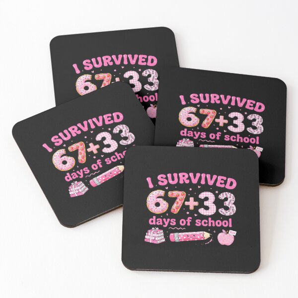 Item preview, I Survived 67 Plus 33 Days of School Cute Pink Math Humor designed and sold by gladysenglish.