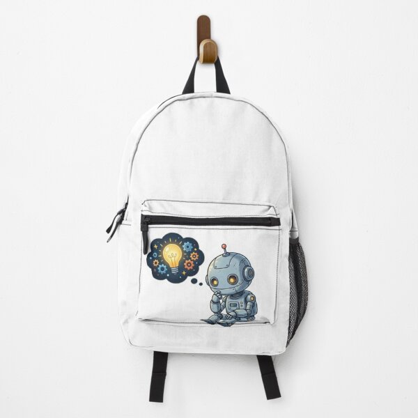 Item preview, Cute Thinking Robot with Creative Idea Lightbulb designed and sold by Khatumeye.