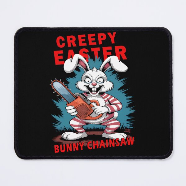Item preview, Psycho Easter Bunny with Chainsaw – Evil Easter Bunny Horror Design designed and sold by Art-Arcade6.