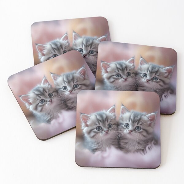 Item preview, Adorable Twin Kittens with Big Blue Eyes designed and sold by Art-Inspir-AI.