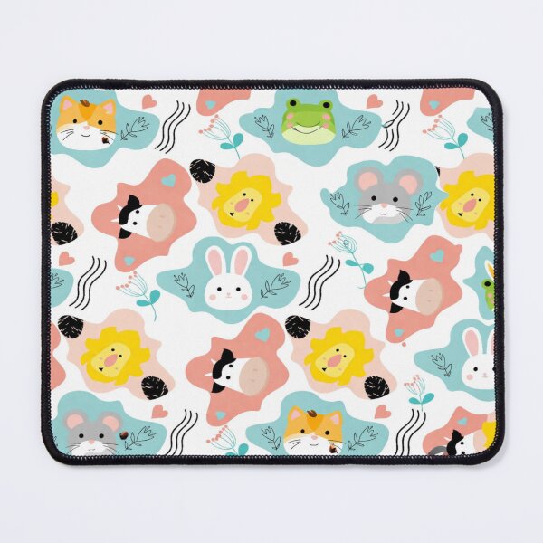 Item preview, Cute Kawaii Animal Pattern – Cat Frog Mouse Rabbit Pastel Seamless Design designed and sold by ArtoryNest.