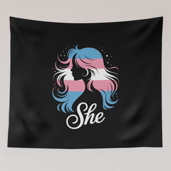 Item preview, Transgender Pride Flag SHE Transwoman Anime LGBTQ designed and sold by HellD3vil-Art.