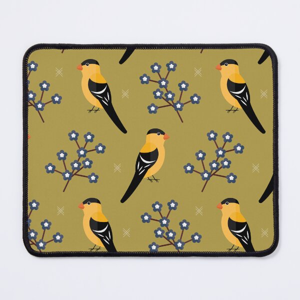 Item preview, American goldfinches on green designed and sold by reneesillus.