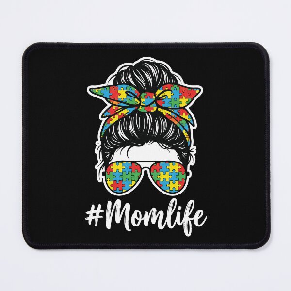 Item preview, Autism Mom Puzzle Bow Messy Bun Awareness Mothers Day designed and sold by OlakunleOloroz.